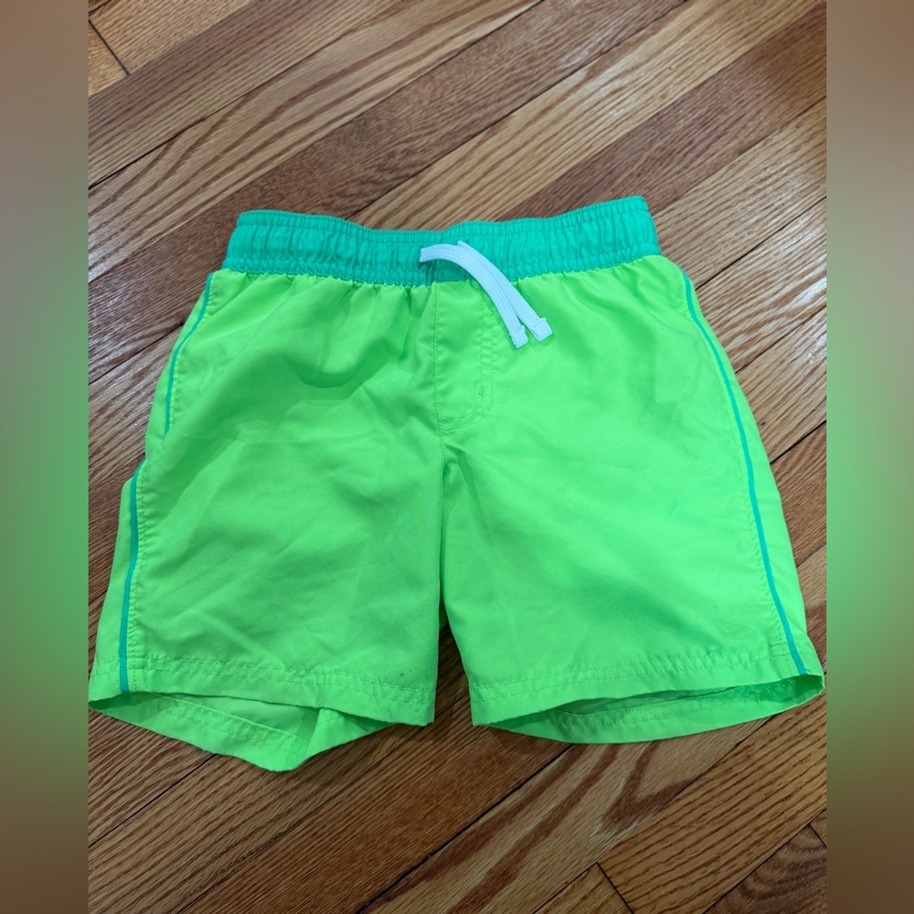 Cat & Jack Boys Neon Green Bathing Suit Size 6/7 Like New